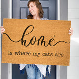 Custom Cat Doormat, Home Is Where My Cats Are Doormat, Cat Welcome Mat, Home Doormat, Cat Mom, Cat Lover Gift, Funny Doormat, Custom Gift