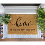 Custom Cat Doormat, Home Is Where My Cats Are Doormat, Cat Welcome Mat, Home Doormat, Cat Mom, Cat Lover Gift, Funny Doormat, Custom Gift