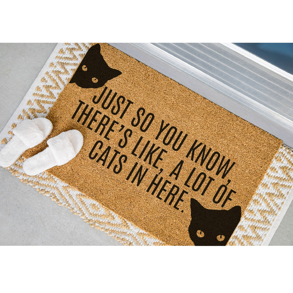 Just So You Know, There's Like, A Lot of Cats in Here Doormat, Cat Lover Door Mat, Cat Welcome Mat, Funny Doormat, Cat Lover Gift, Cat Gift