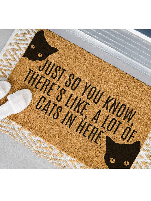 Just So You Know, There's Like, A Lot of Cats in Here Doormat, Cat Lover Door Mat, Cat Welcome Mat, Funny Doormat, Cat Lover Gift, Cat Gift