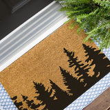 Forest Doormat, Tree Door Mat, Evergreen Front Doormat, Gift for Outdoorsman, Cabin Doormat, Mountain Decor, Gift for Dad, Father's Day Gift