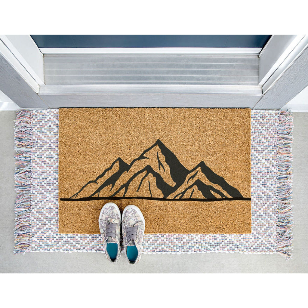 Mountain Doormat, Rocky Mountains Door Mat, Cabin Doormat, Outdoorsman Gift, Cabin Decor, Mountain Decor, Gift for Dad, Father's Day Gift