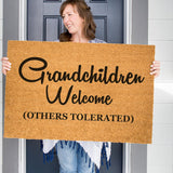 Grandchildren Welcome Others Tolerated Doormat, Grandparent Welcome Mat, Grandma Mat, Grandpa Rug, Nana, Papa, Oma, Opa, Grandparent Gift