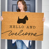 Scottish Terrier Welcome Mat, Scottie Doormat, Cute Dog Door Mat, Animal Front Doormat, Dog Breed Outdoor Rug, Dog Lover Gift, Custom Mat