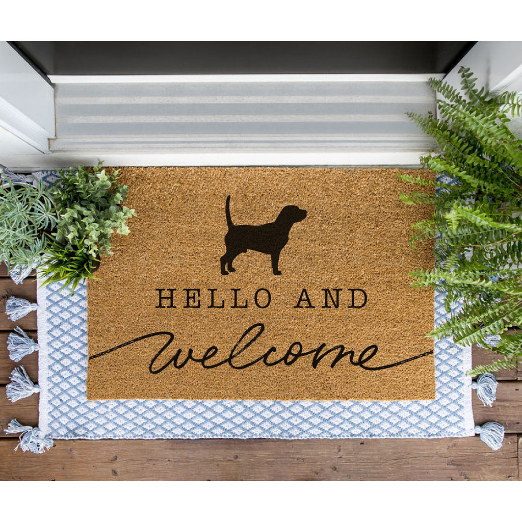 Beagle Welcome Mat, Beagle Doormat, Cute Dog Door Mat, Animal Front Doormat, Dog Breed Outdoor Rug, Dog Lover Gift, Custom Mat