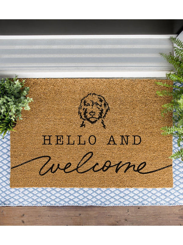 Doodle Welcome Mat, Doodle Doormat, Cute Dog Door Mat, Animal Front Doormat, Dog Breed Outdoor Rug, Goldendoodle, Labradoodle, Sheepadoodle