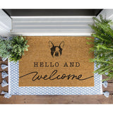 Boston Terrier Welcome Mat, Boston Terrier Doormat, Cute Dog Door Mat, Animal Front Doormat, Dog Breed Outdoor Rug, Dog Lover Gift, Custom