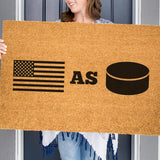American As Puck Doormat, United States of America Door Mat, Hockey Doormat, USA, Funny Gift, Coir Doormat, US Welcome Mat, Front Door Mat