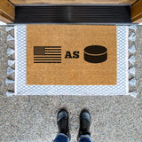 American As Puck Doormat, United States of America Door Mat, Hockey Doormat, USA, Funny Gift, Coir Doormat, US Welcome Mat, Front Door Mat