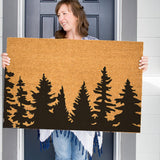 Forest Doormat, Tree Door Mat, Evergreen Front Doormat, Gift for Outdoorsman, Cabin Doormat, Mountain Decor, Gift for Dad, Father's Day Gift