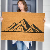 Mountain Doormat, Rocky Mountains Door Mat, Cabin Doormat, Outdoorsman Gift, Cabin Decor, Mountain Decor, Gift for Dad, Father's Day Gift