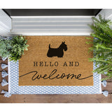 Scottish Terrier Welcome Mat, Scottie Doormat, Cute Dog Door Mat, Animal Front Doormat, Dog Breed Outdoor Rug, Dog Lover Gift, Custom Mat