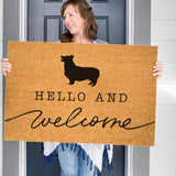Pembroke Welsh Corgi Welcome Mat, Corgi Doormat, Cute Dog Door Mat, Animal Front Doormat, Dog Breed Outdoor Rug, Dog Lover Gift, Custom Mat