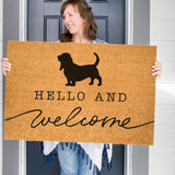 Basset Hound Welcome Mat, Basset Hound Doormat, Cute Dog Door Mat, Animal Front Doormat, Dog Breed Outdoor Rug, Dog Lover Gift, Custom Mat