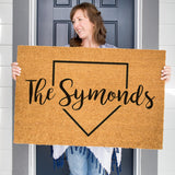 Homebase Doormat, Baseball Door Mat, Surname Mat, Last Name Doormat, Family Name Door Mat, Father's Day Gift, Coach Gift, Custom Doormat