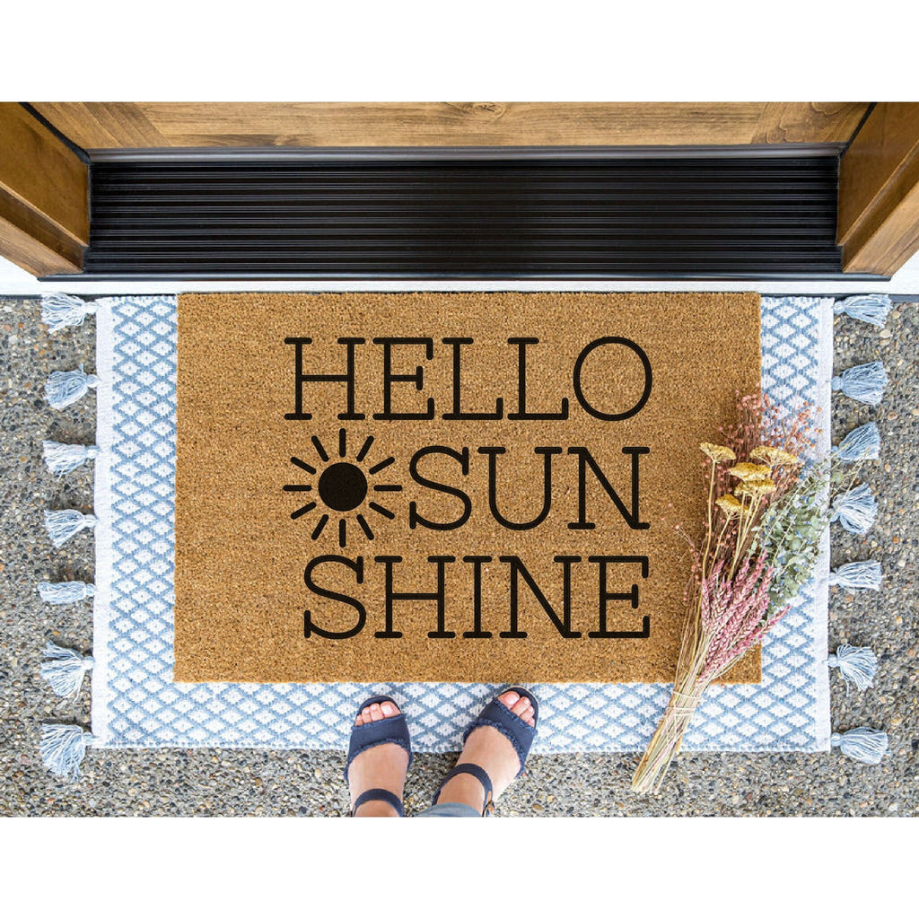 Hey Sunshine Doormat, Summer Door Mat, Spring Welcome Mat, Funny Doormat, Cute Door Mat, Front Porch Decor, Summer Decor, Sun Outdoor Rug