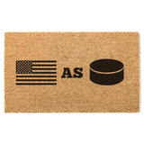 American As Puck Doormat, United States of America Door Mat, Hockey Doormat, USA, Funny Gift, Coir Doormat, US Welcome Mat, Front Door Mat
