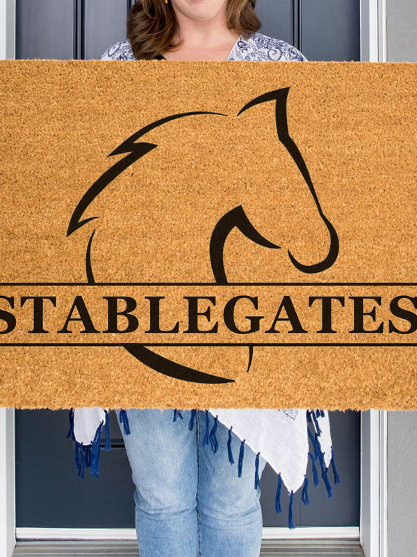 Horse Doormat, Family Name Door Mat, Equestrian Front Door Mat, Custom Doormat, Last Name Mat, Personalized Gift, Ranch Doormat, Horse Lover