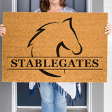 Horse Doormat, Family Name Door Mat, Equestrian Front Door Mat, Custom Doormat, Last Name Mat, Personalized Gift, Ranch Doormat, Horse Lover