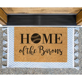 Baseball Doormat, Surname Welcome Mat, Last Name Coir Door Mat, Family Name Door Mat, Sport Decor, Father's Day Gift, Coach Gift, Custom