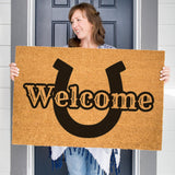 Horseshoe Doormat, Welcome Door Mat, Equestrian Front Door Mat, Horse Doormat, Cute Doormat, Lucky Gift, Ranch Doormat, Horse Lover