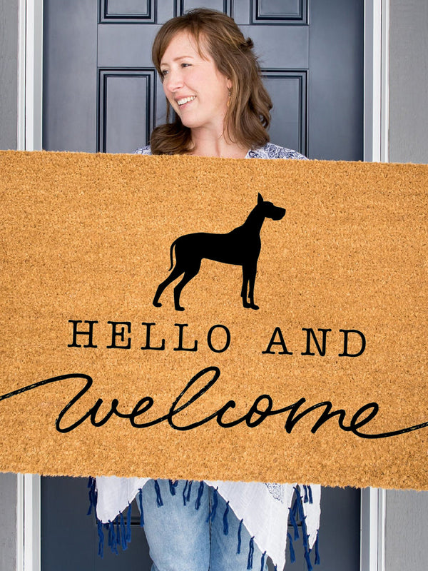 Great Dane Welcome Mat, Great Dane Doormat, Cute Dog Door Mat, Animal Front Doormat, Dog Breed Outdoor Rug, Dog Lover Gift, Custom Mat