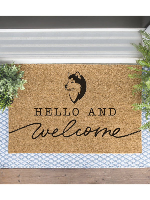 Husky Doormat, Siberian Husky Gift, Cute Dog Door Mat, Animal Front Doormat, Dog Breed Outdoor Rug, Dog Lover Gift, Custom Mat