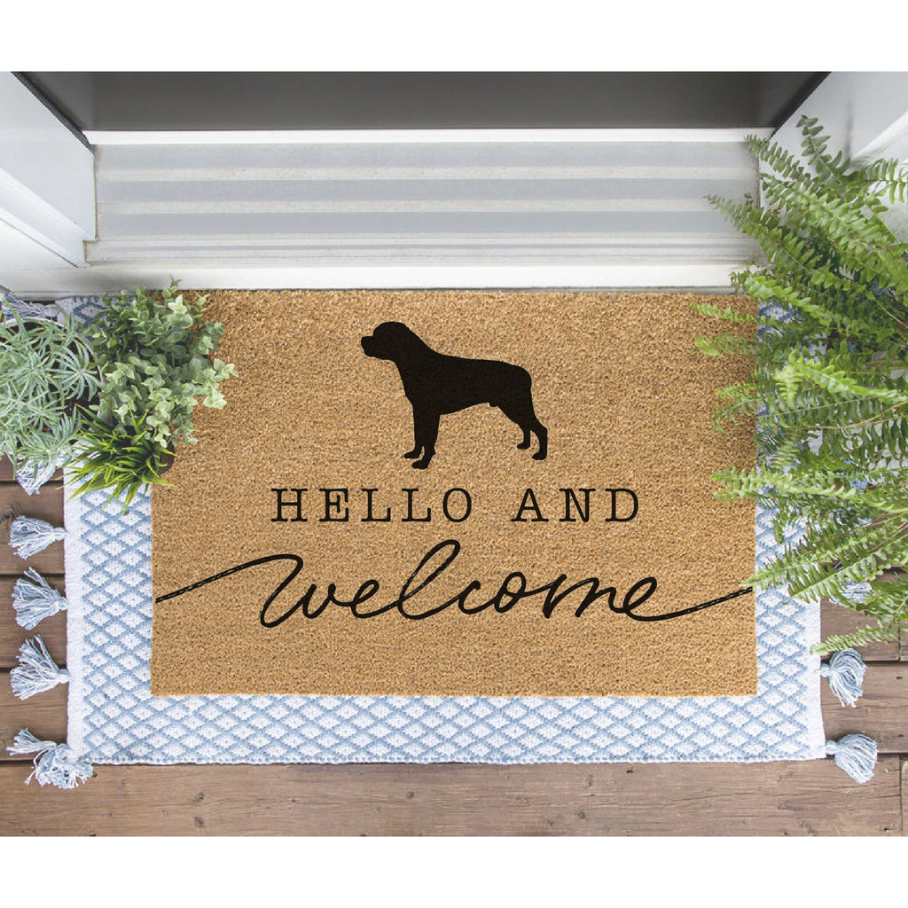 Rottweiler Welcome Mat, Rottweiler Doormat, Cute Dog Door Mat, Animal Front Doormat, Dog Breed Outdoor Rug, Dog Lover Gift, Custom Mat
