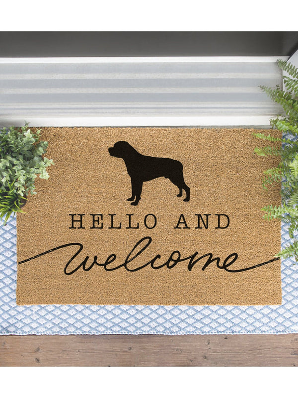 Rottweiler Welcome Mat, Rottweiler Doormat, Cute Dog Door Mat, Animal Front Doormat, Dog Breed Outdoor Rug, Dog Lover Gift, Custom Mat