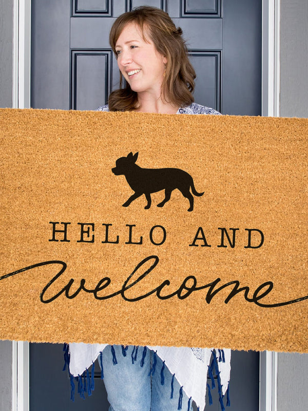 Chihuahua Doormat, Chihuahua Welcome Mat, Cute Dog Door Mat, Animal Front Doormat, Dog Breed Outdoor Rug, Dog Lover Gift, Custom Mat