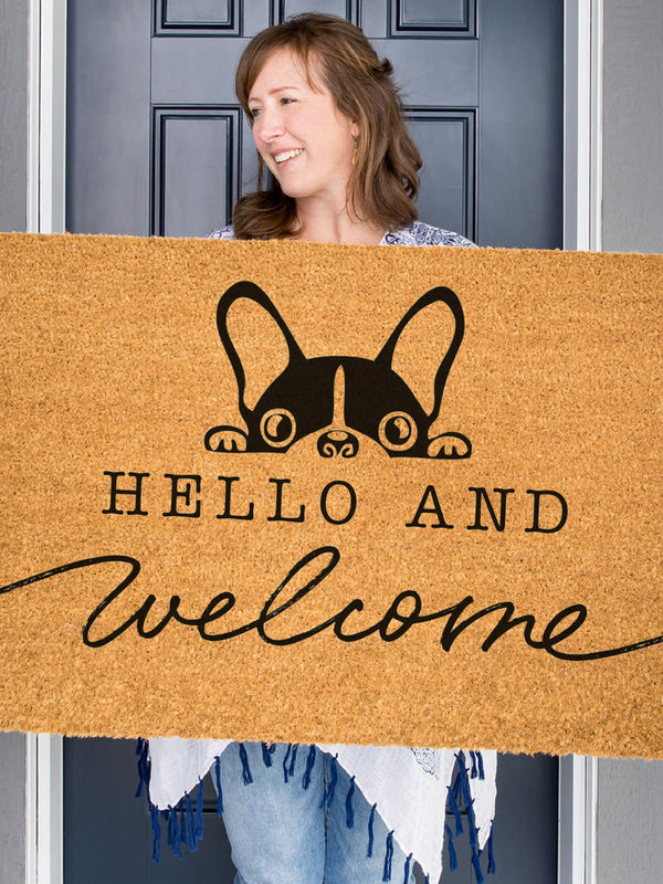Bulldog Head Welcome Mat, French Bulldog Doormat, Cute Dog Door Mat, Animal Front Doormat, Dog Breed Outdoor Rug, Dog Lover Gift, Custom Mat