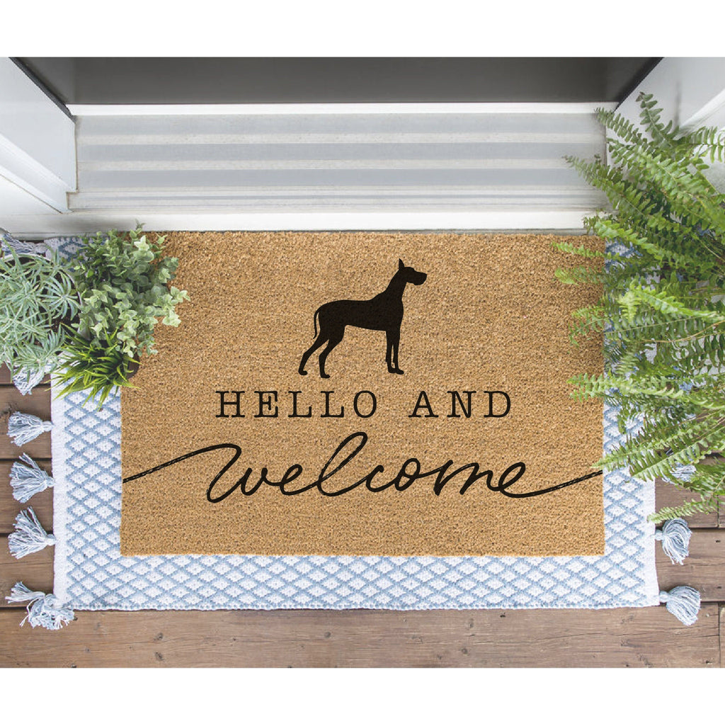 Great Dane Welcome Mat, Great Dane Doormat, Cute Dog Door Mat, Animal Front Doormat, Dog Breed Outdoor Rug, Dog Lover Gift, Custom Mat
