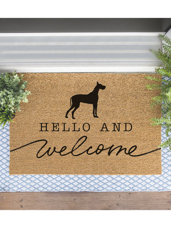 Great Dane Welcome Mat, Great Dane Doormat, Cute Dog Door Mat, Animal Front Doormat, Dog Breed Outdoor Rug, Dog Lover Gift, Custom Mat